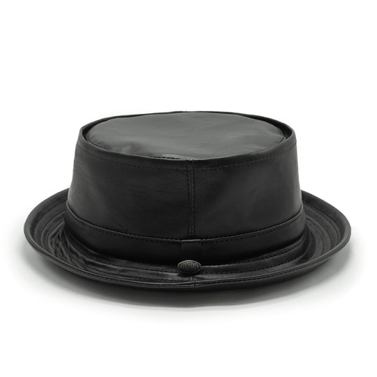 スタンダードレザー 肉厚 ポークパイハット 茶芯　58cm ハーレー バイカー PORKPIE HAT / HORSE(茶芯) – KLOOTCH -dustinburg atelier-